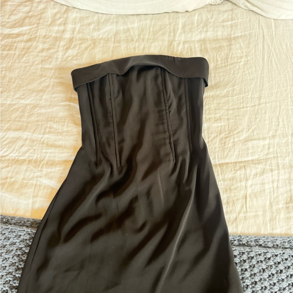With Jean Black Strapless Sheath Dress